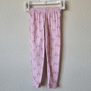 Girls Pink Bunny Print Pants Size 3T